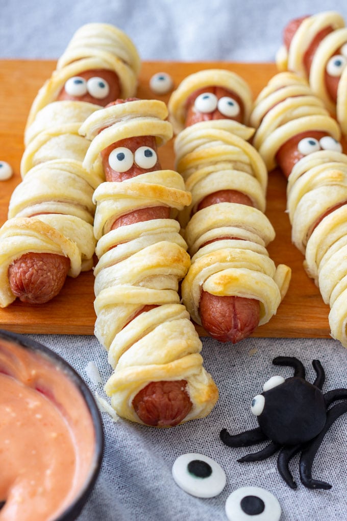 Halloween Hot Dog Mummies