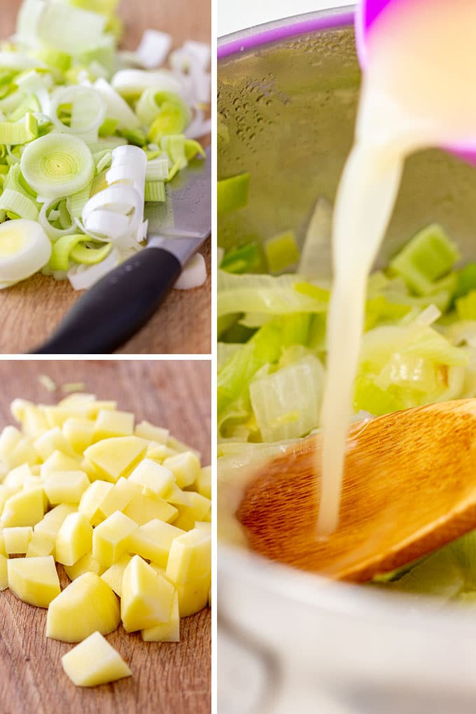 How to Make Potato Leek Soup Shooters Picture Collage