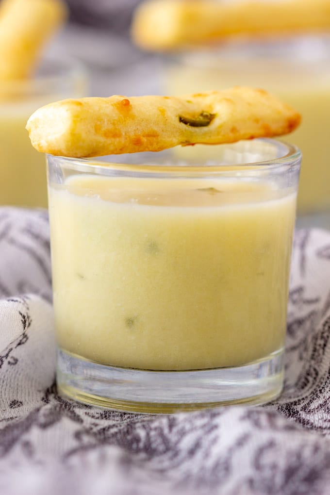 Potato Leek Soup Shooter Closeup