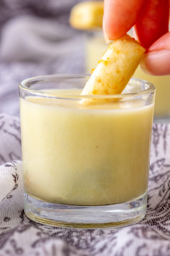 Potato Leek Soup Shooters with Breadstick