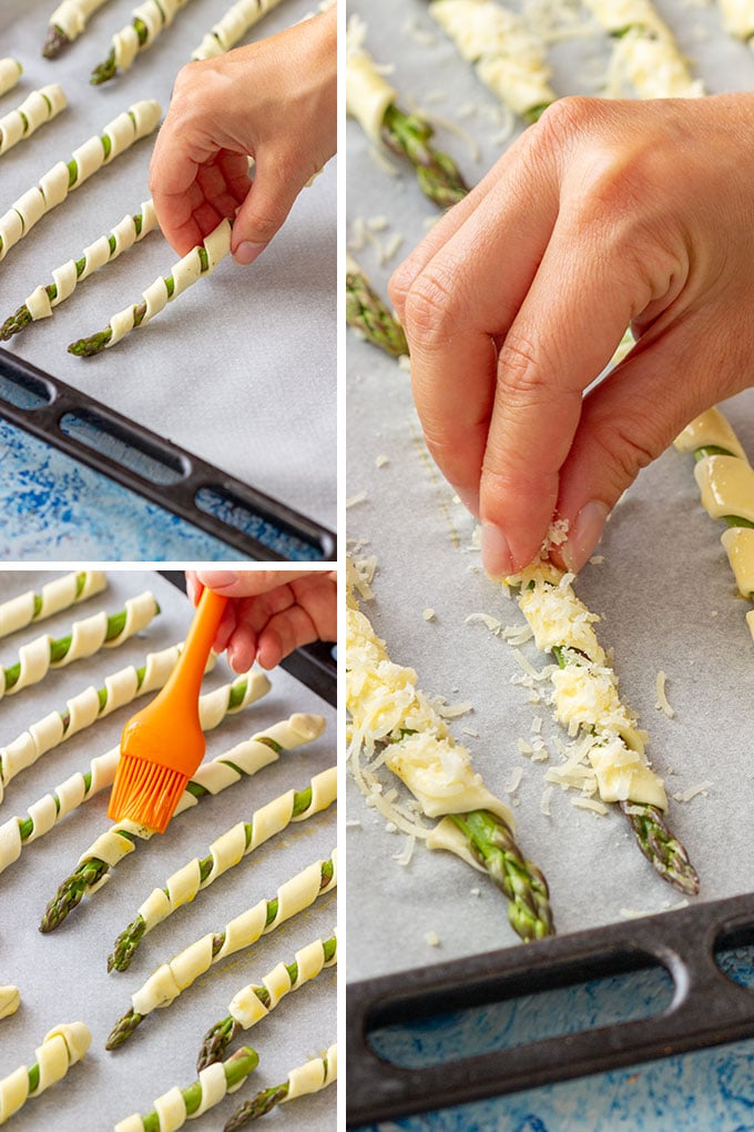 Parmesan Asparagus Pastry Twists Steps