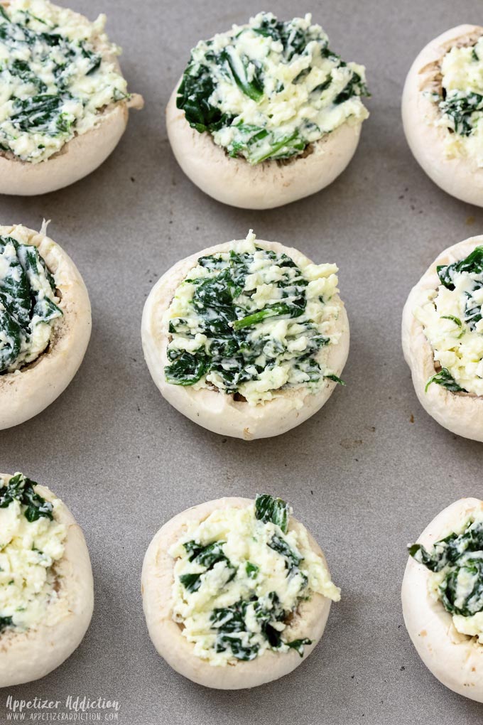 How to make Spinach Feta Stuffed Mushrooms Step 3