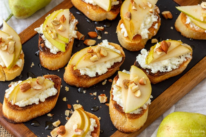 Pear and Goat Cheese Crostinis