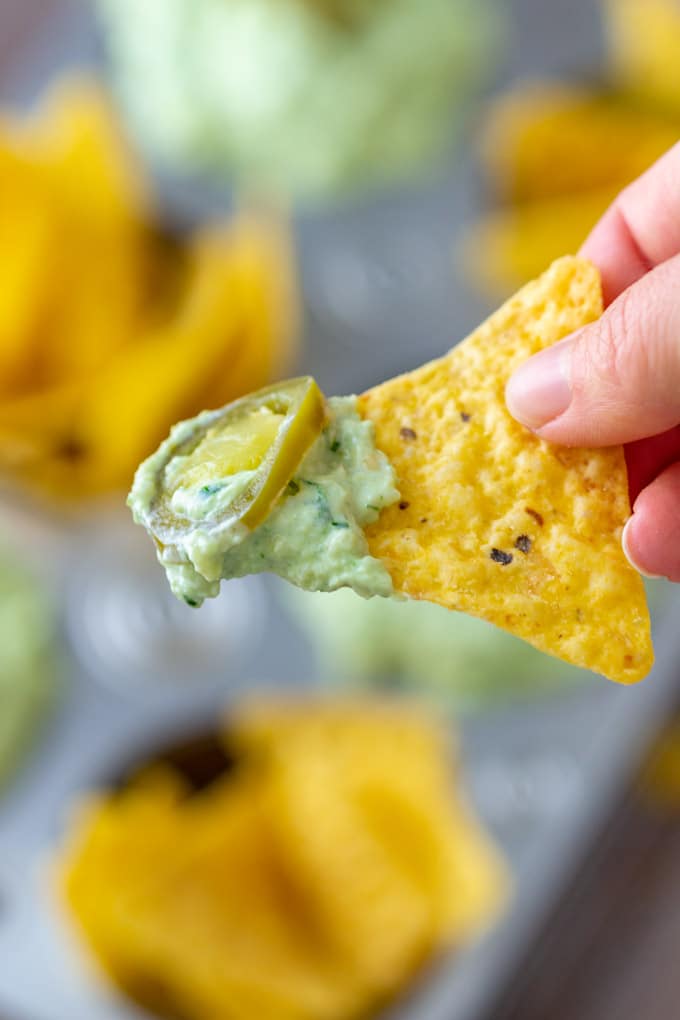 Roasted Garlic Jalapeno Dip with Tortillas