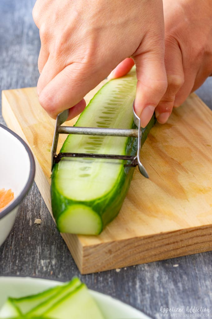 How to make Smoked Salmon Cucumber Rolls Step 1