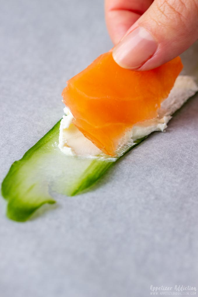 How to make Smoked Salmon Cucumber Rolls Step 2