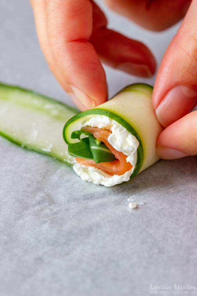 How to make Smoked Salmon Cucumber Rolls Step 3