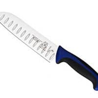 Mercer Culinary M22707BL Millennia 7-Inch Granton Edge Santoku Knife, Blue
