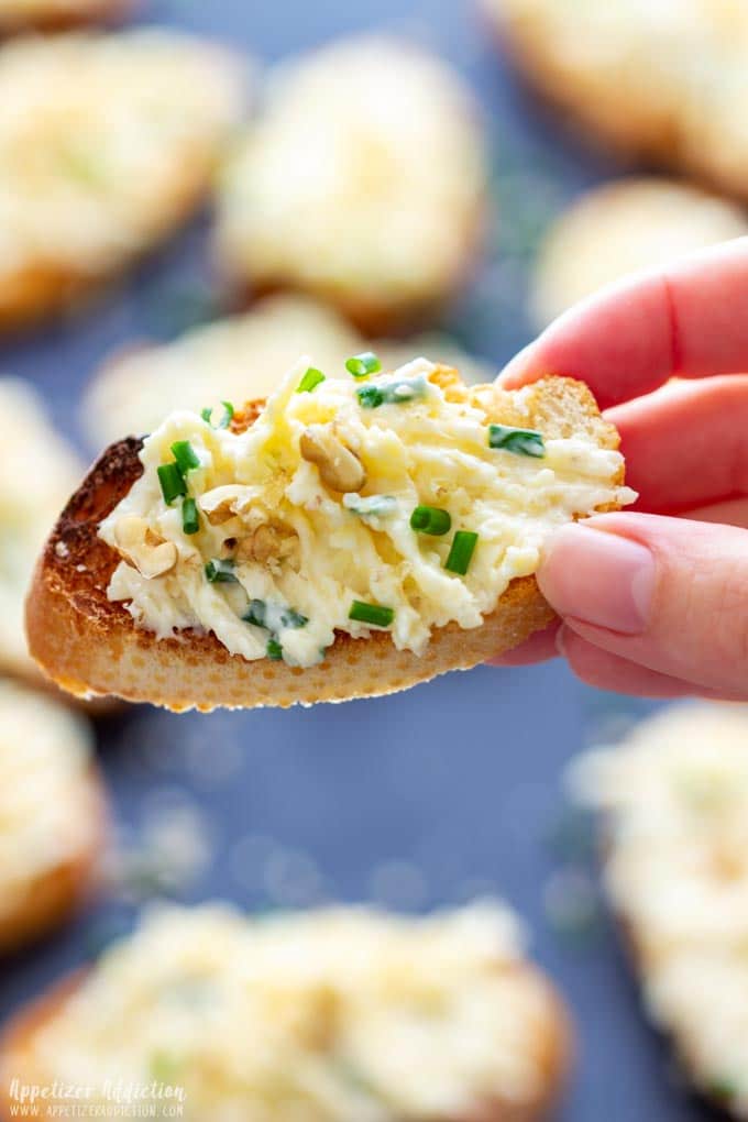 Garlic Cheddar Cheese Spread with Bread Appetizer