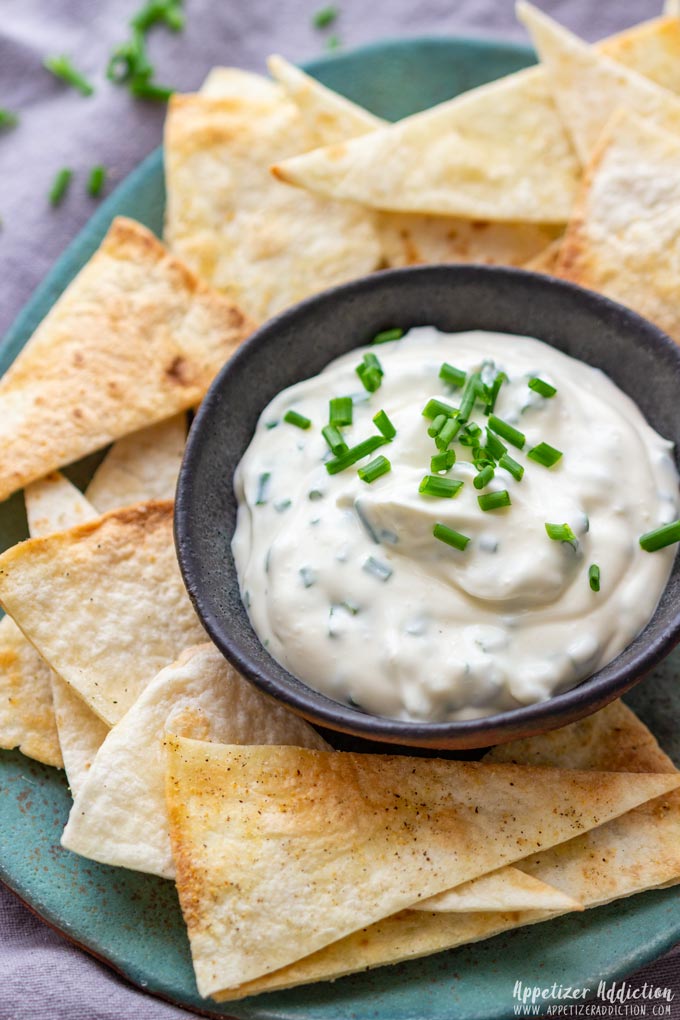 Sour Cream and Chive Dip with Tortilla Chips