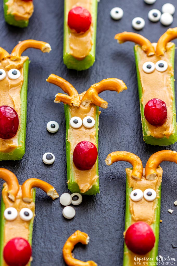 Funny Rudolph Celery Snacks