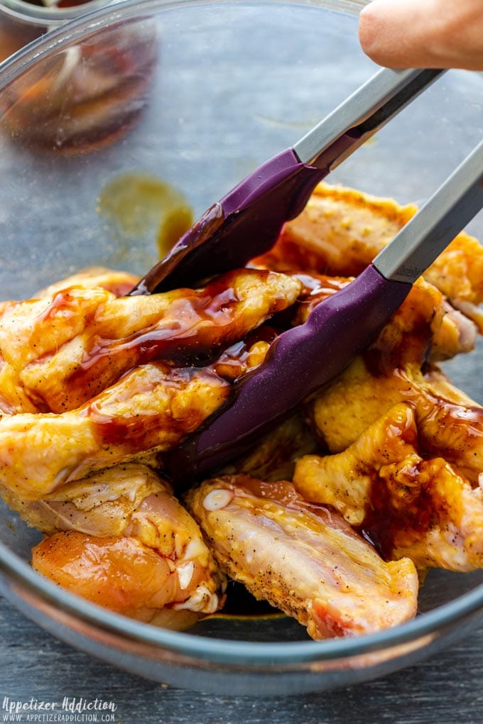 How to make Air Fryer Sticky Chicken Wings Step 1 - Season and marinate wings