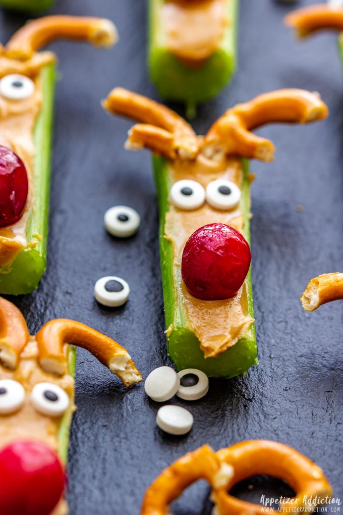 Red Nose Rudolph Celery Snacks