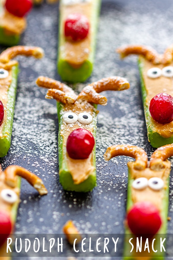 Rudolph Celery Snacks Appetizer Addiction