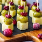 Easy Cranberry Olive Cheese Skewers