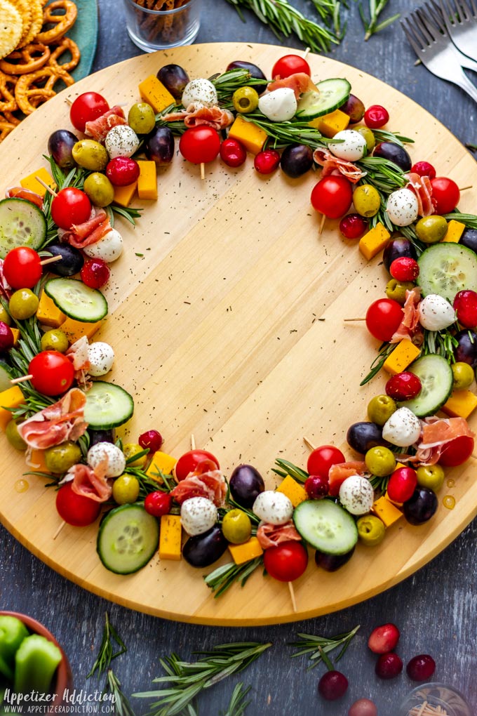 Gourmet Style Christmas Wreath Cheese Board