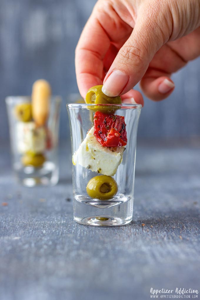 How to make Olive and Feta Shooters Step 3
