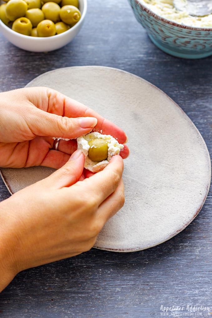 How to make Olive Stuffed Cheese Ball Bites Step 2