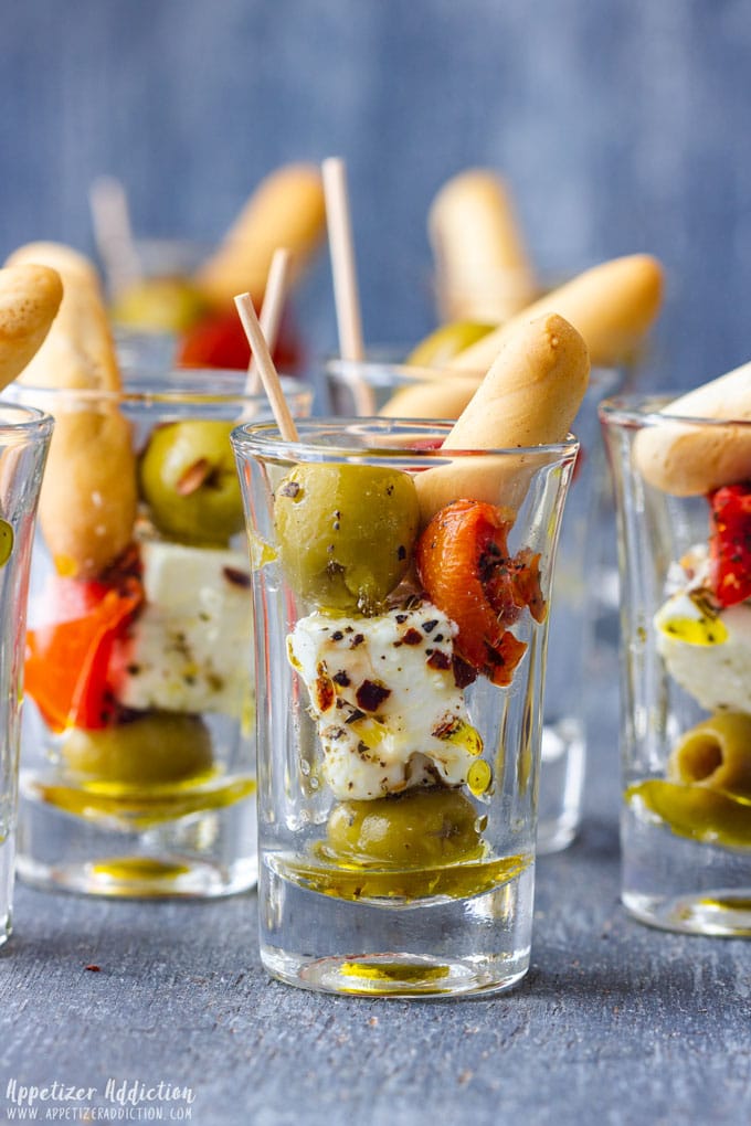 Olive and Feta Shooters for Party
