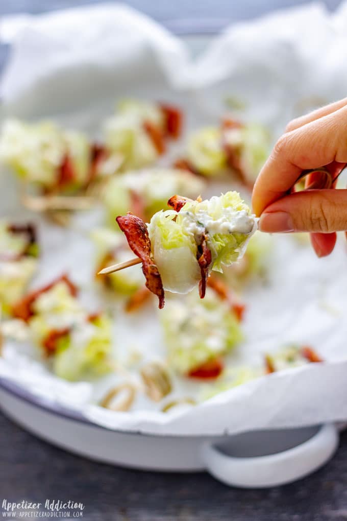 Holding Wedge Salad on a Stick