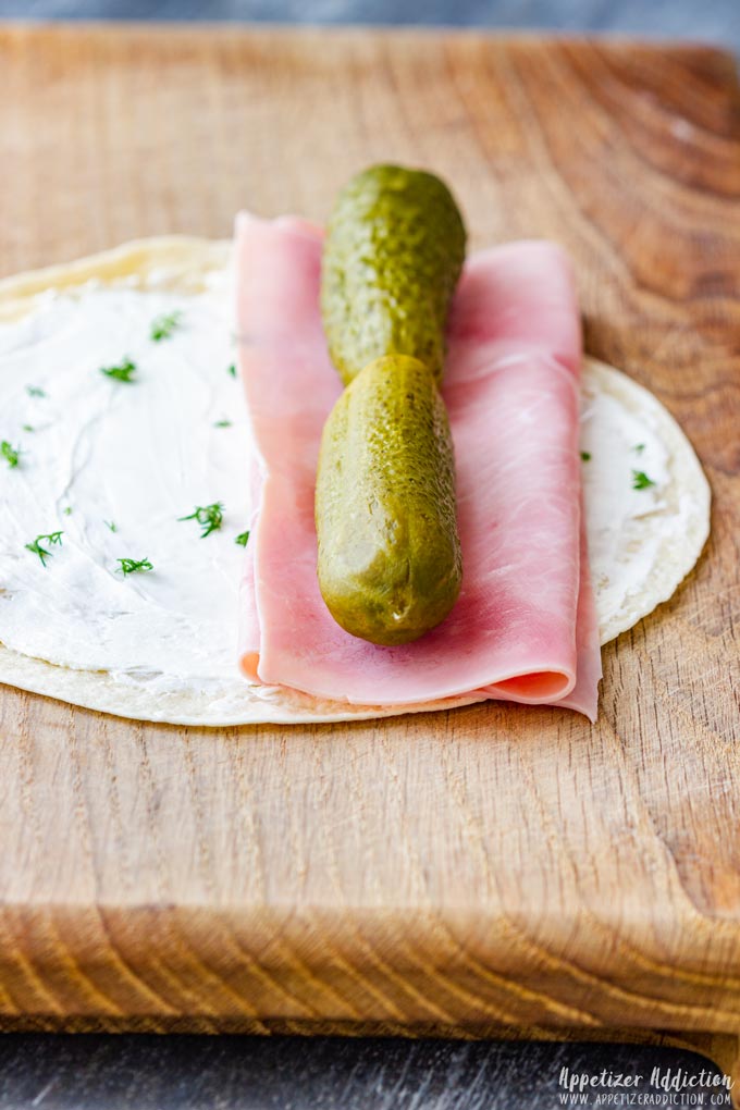 How to make Ham and Pickle Roll Ups Step 1