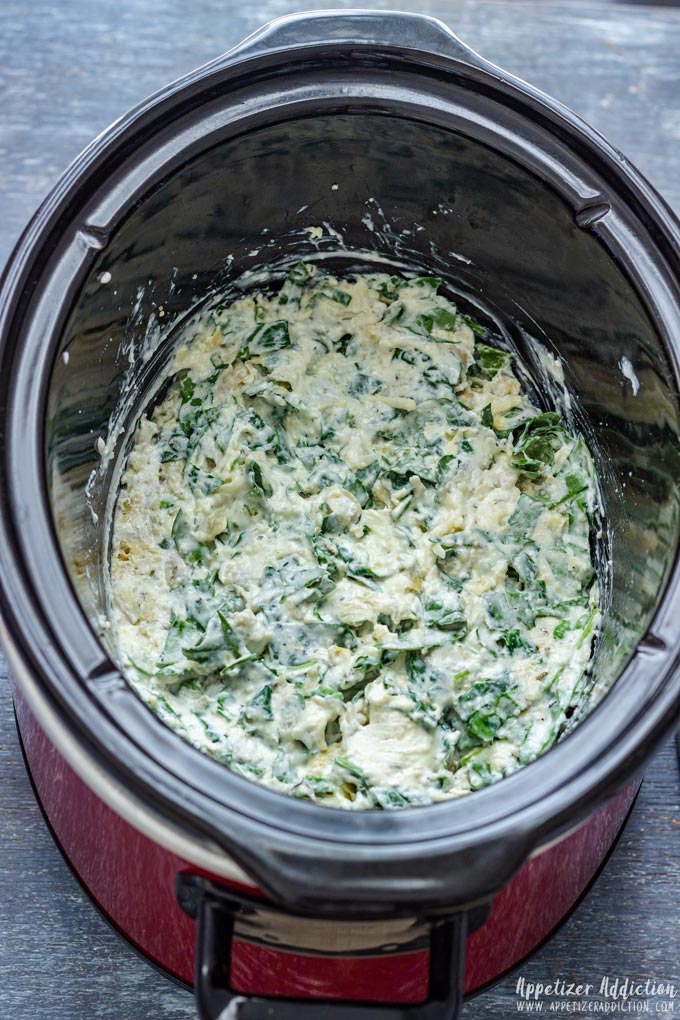 How to make Slow Cooker Spinach Artichoke Dip Step 2