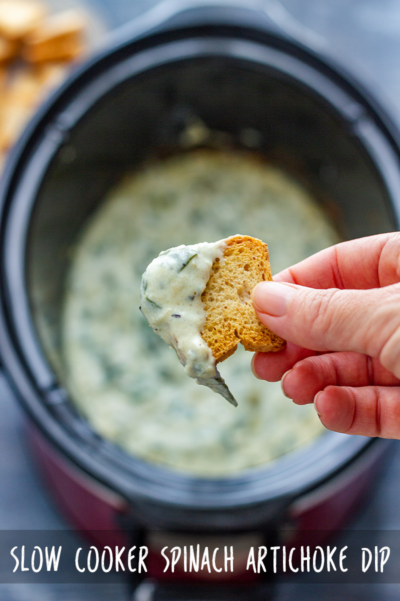 Slow Cooker Spinach Artichoke Dip Recipe (No Mayonnaise)