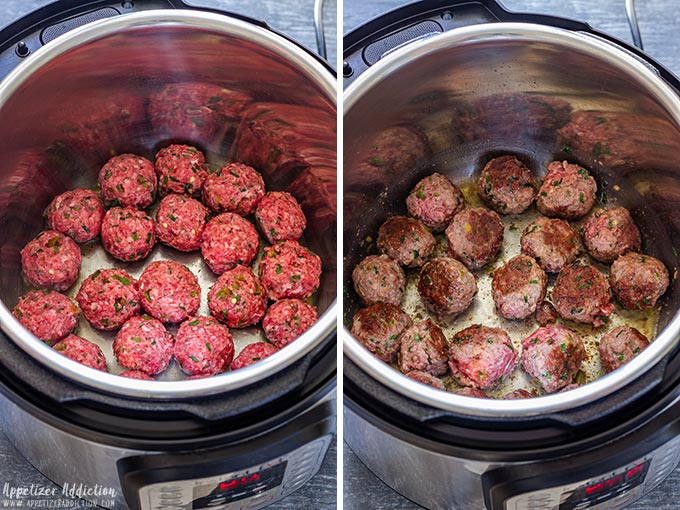 Browning the Meatballs in Pressure Cooker