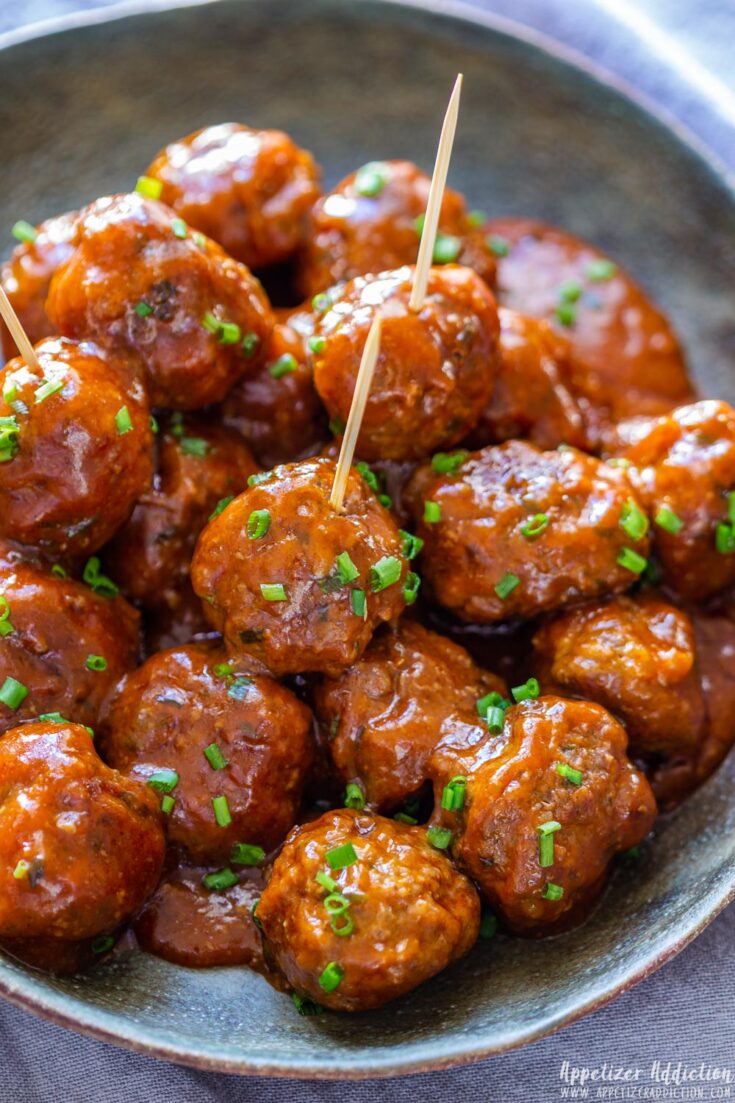 Slow Cooker Sweet & Spicy Meatballs Recipe – Appetizer Addiction