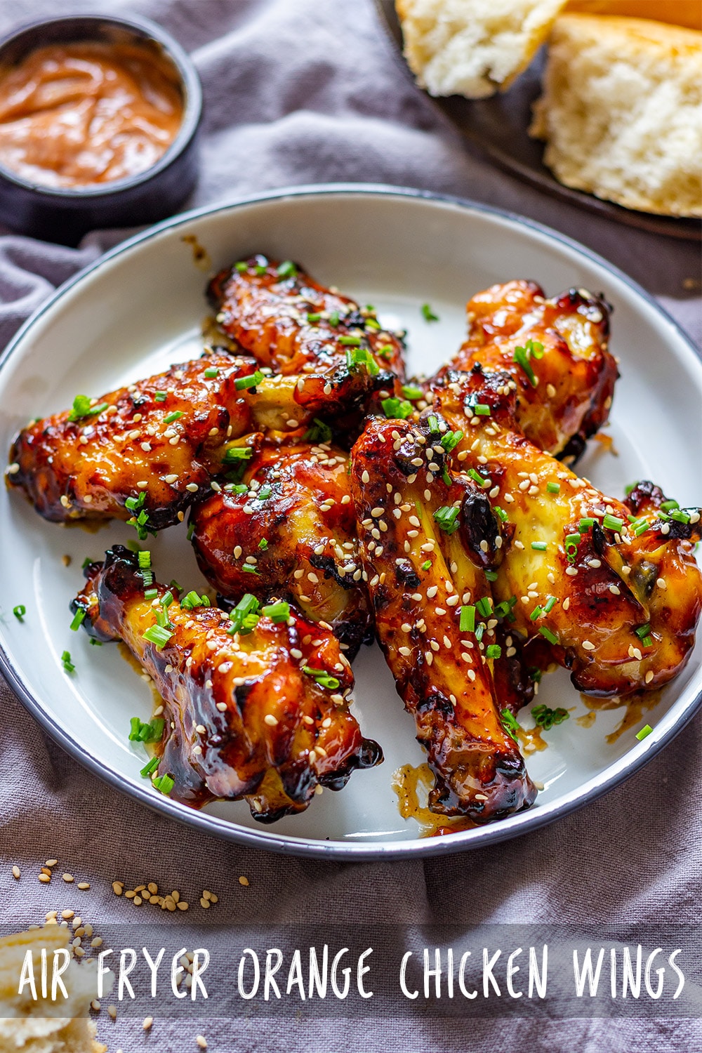 Air Fryer Orange Chicken Wings Pin