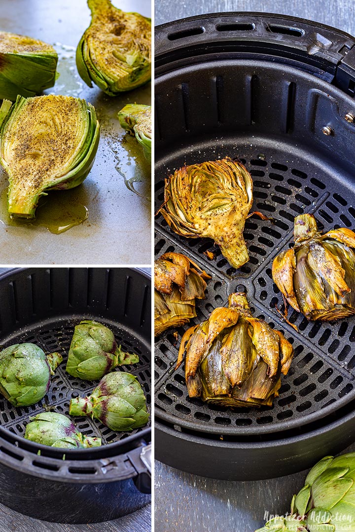 How to make Artichokes in Air Fryer Collage