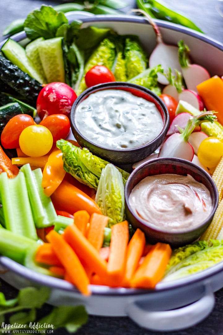 Vegetable Crudite Platter with Tipping Sauces