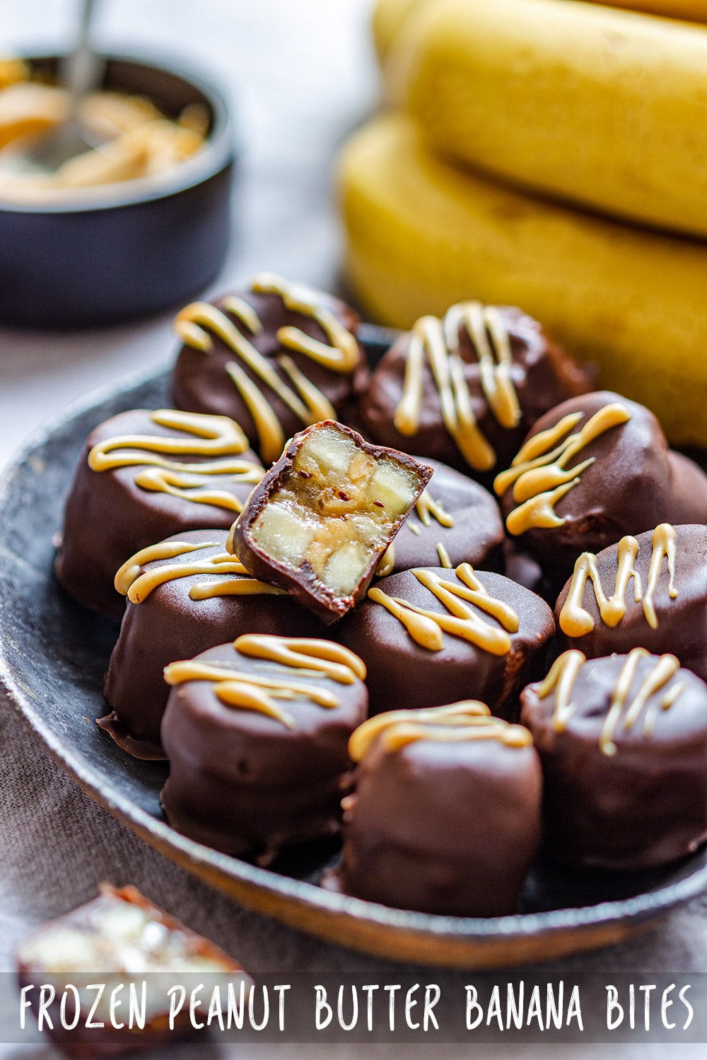 Frozen Chocolate Banana Bites with Peanut Butter