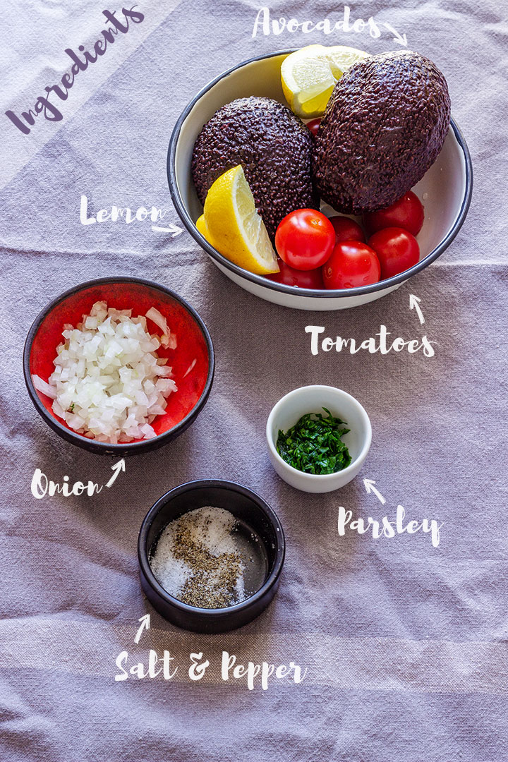 Ingredients of Homemade Guacamole
