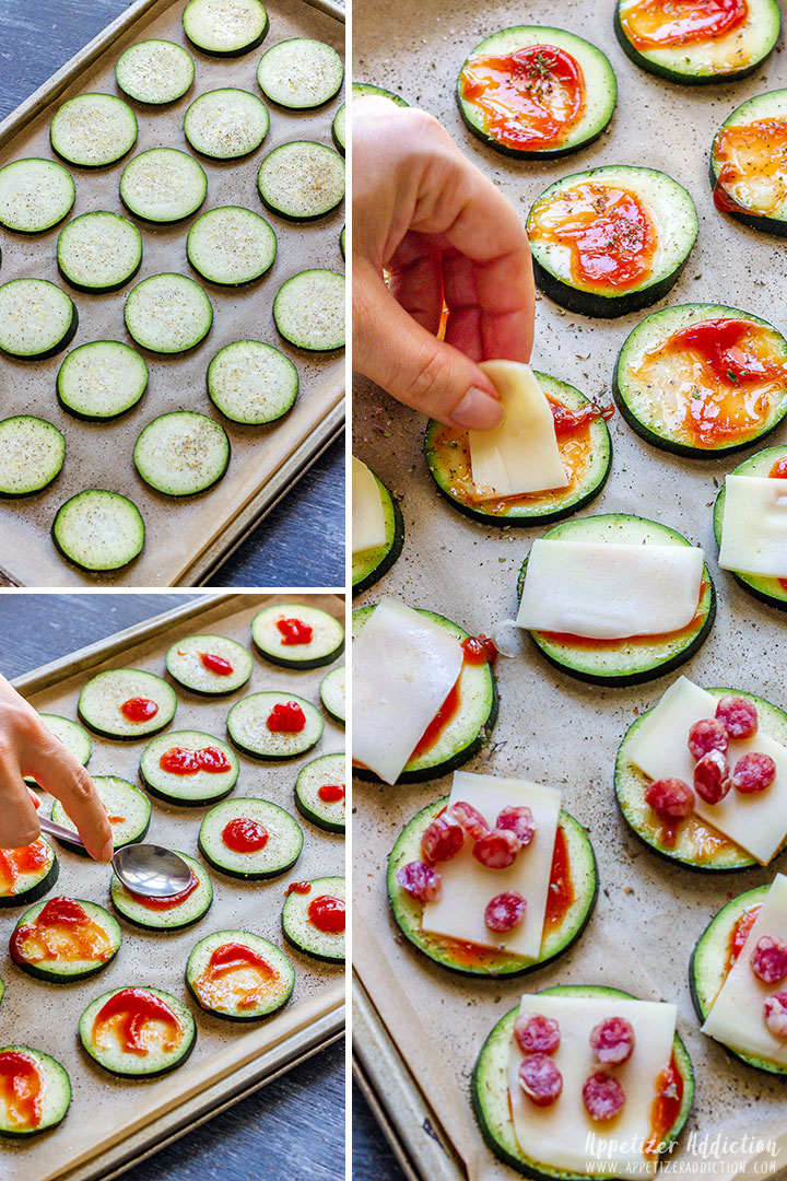 How to make Zucchini Pizza Bites Picture Collage