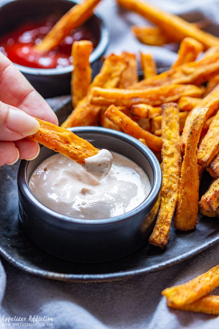 Air Fryer Sweet Potato Fries with Dipping Sauce