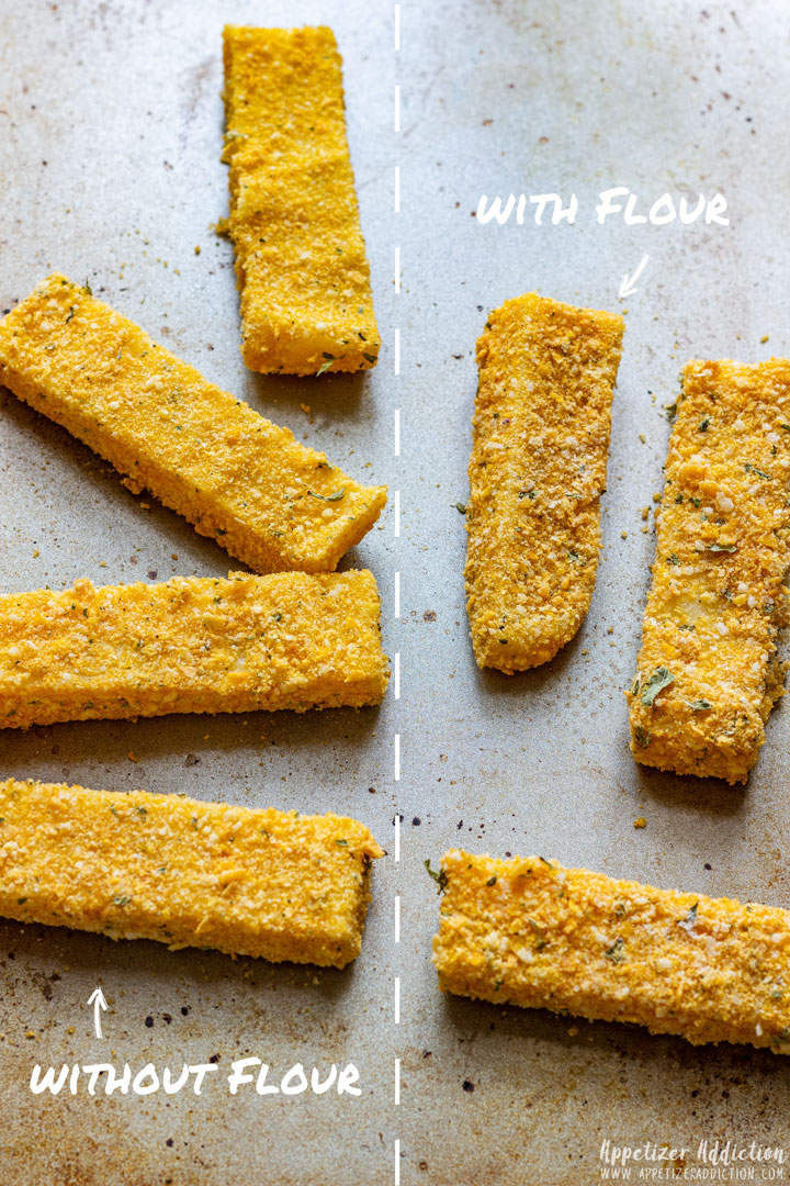 Polenta Fries with Flour versus without Flour