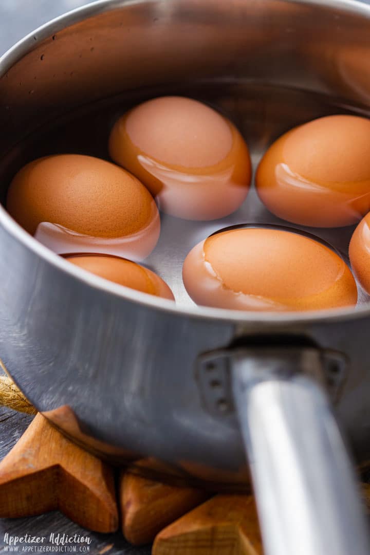 Boiling eggs for making deviled eggs