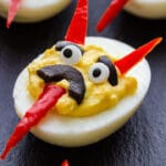 Halloween devil deviled eggs pin