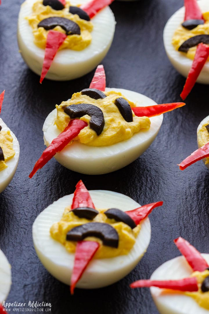 How to make Halloween devil deviled eggs step 2