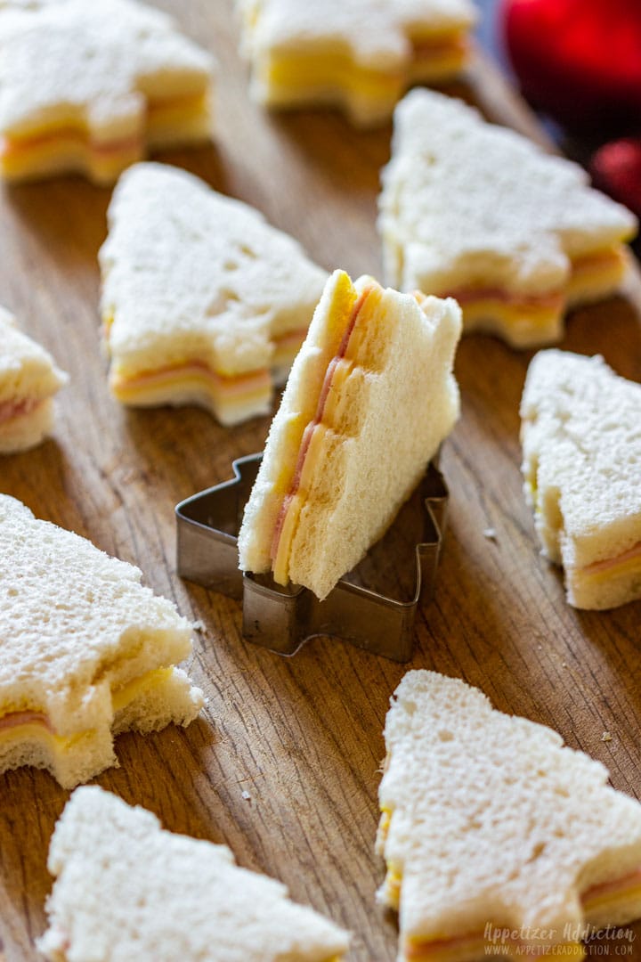 Christmas tree mini sandwiches