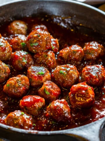 Homemade cranberry meatballs