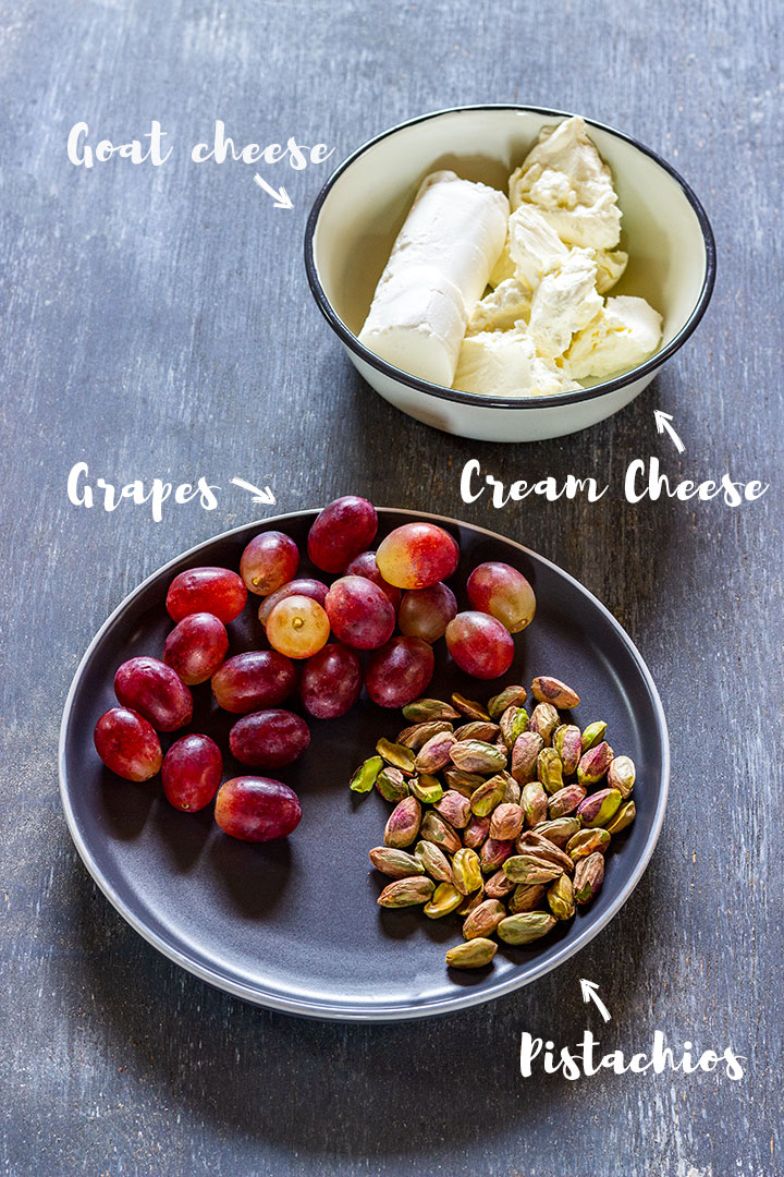 Goat cheese wrapped grapes ingredients