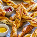 Bacon puff pastry twists pin