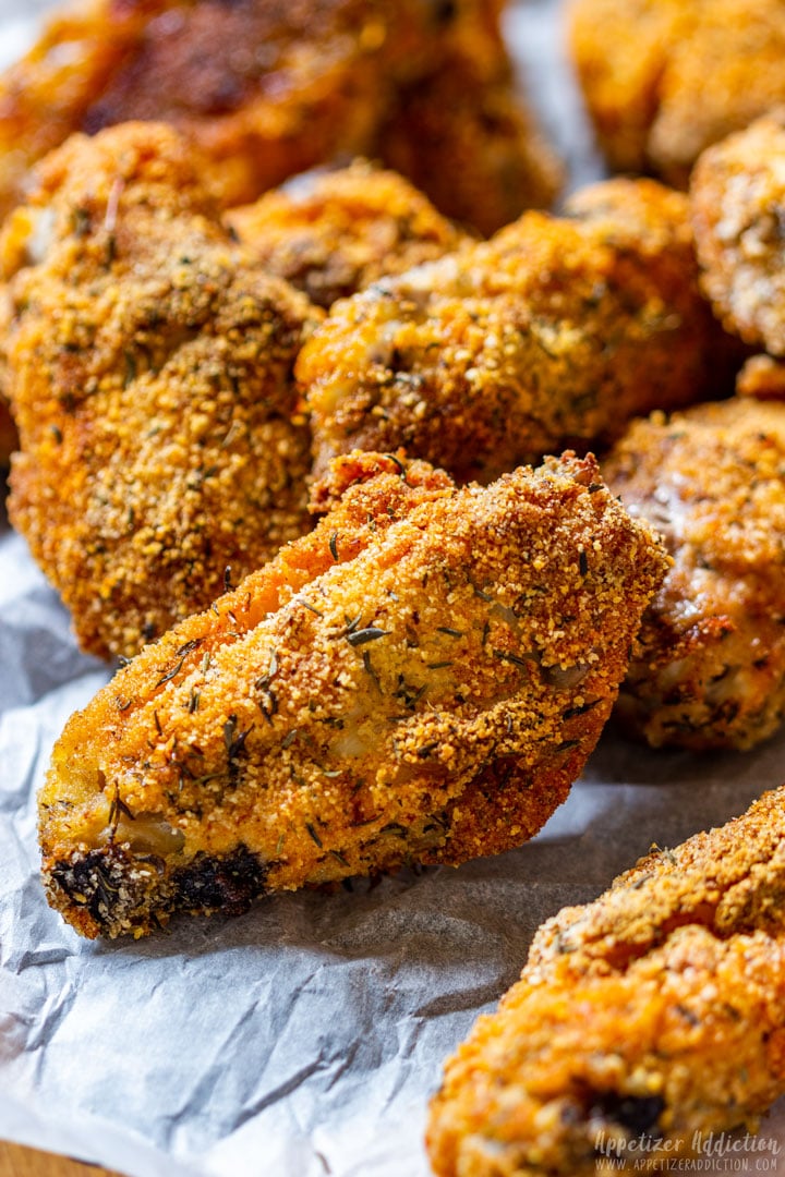 Close-up of a breaded chicken wings