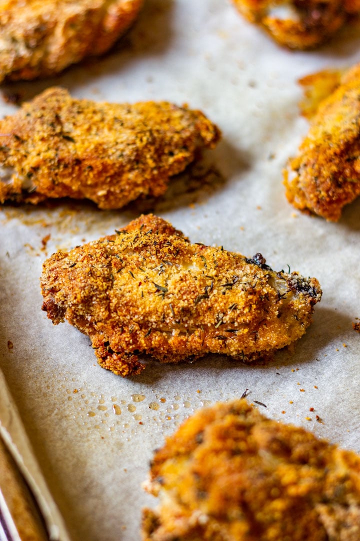 How to make breaded chicken wings step 4 - Bake wings in a oven