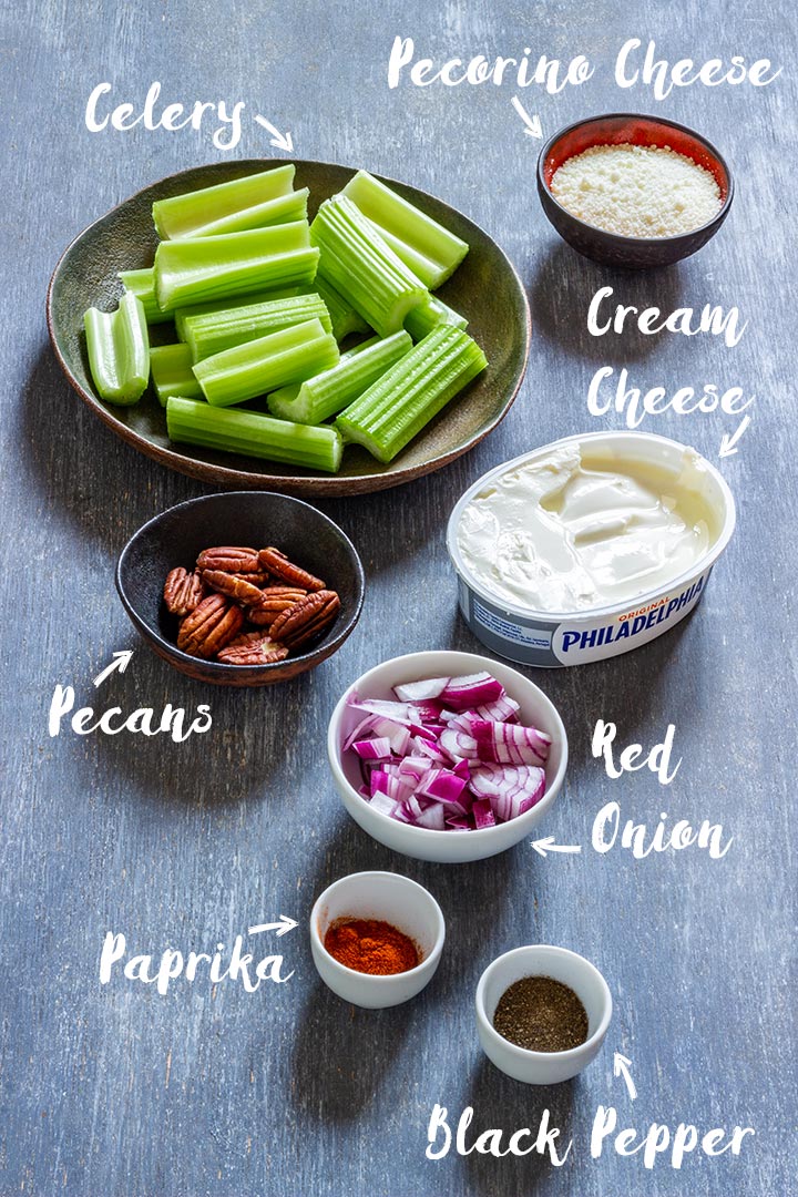 Ingredients of stuffed celery