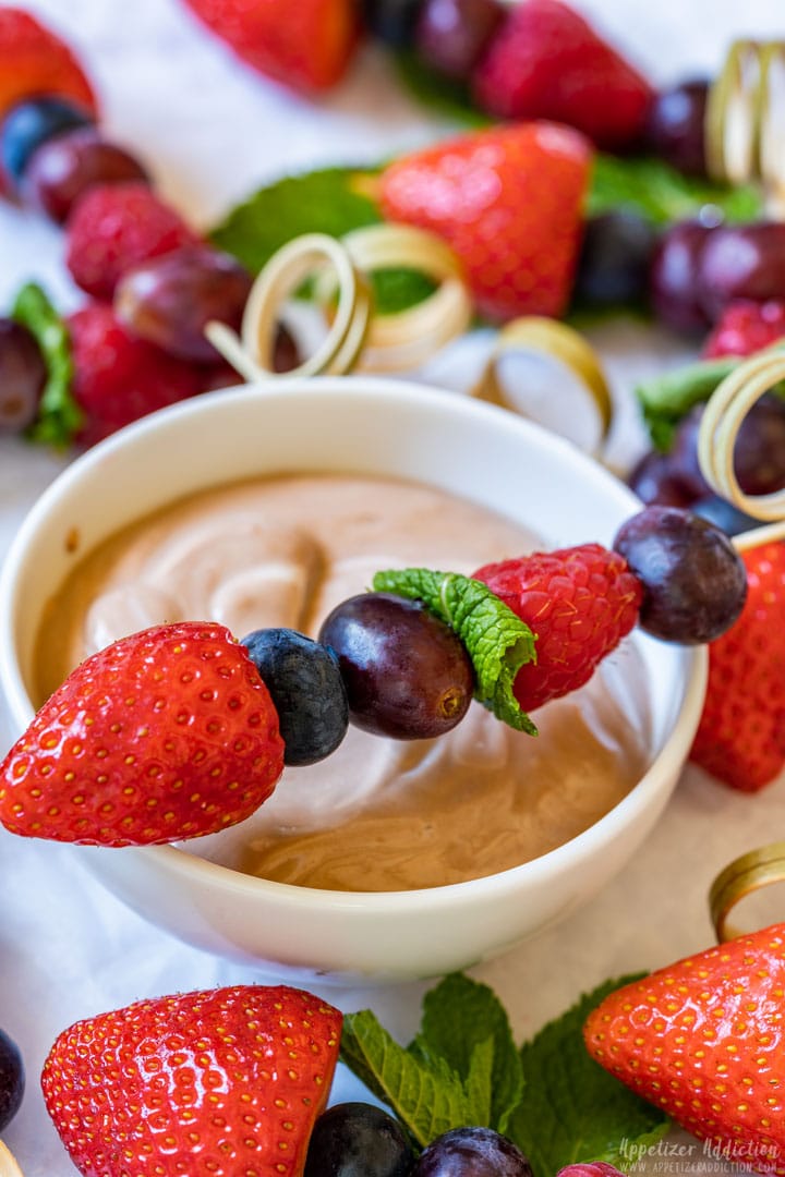 Fruit kabobs close-up