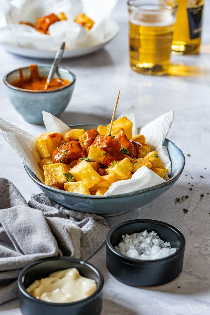 Most popular Spanish tapas patatas bravas