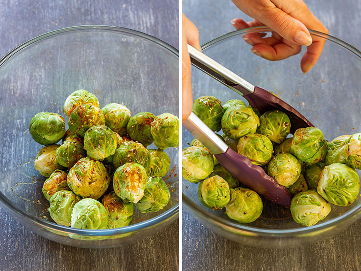 Seasoning brussels sprouts